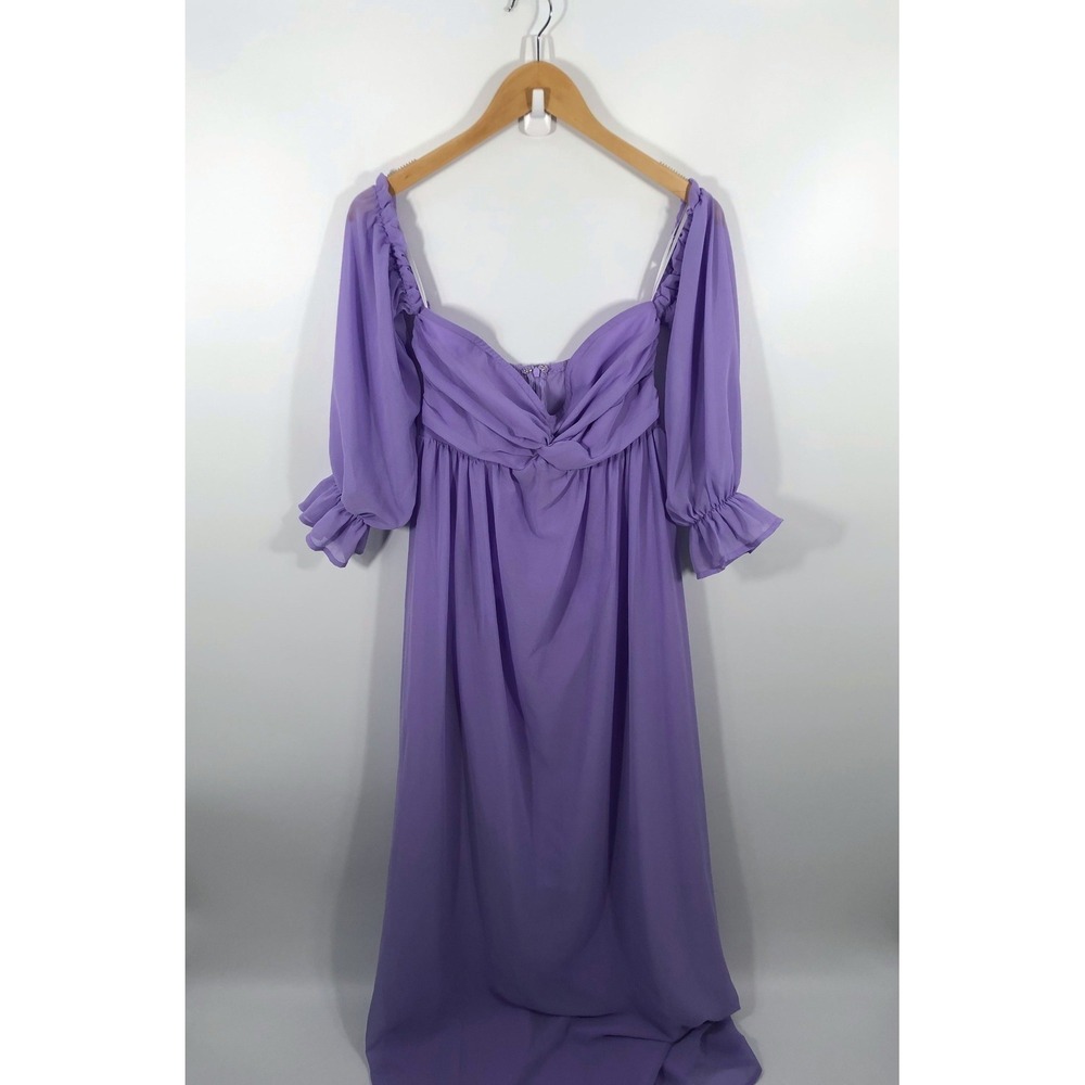 SHEIN Maxi Dress Womens S Purple Ren Faire Babydoll Ruffle Medieval Princess